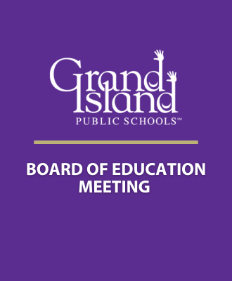  Purple background with white text saying: "GIPS Board of Education Meeting June 8th, 2023".